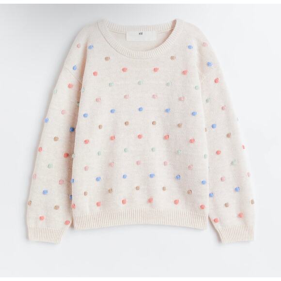 H&M Natural White Textured-Knit Sweater - Size 8-10Y - Picture 1 of 5